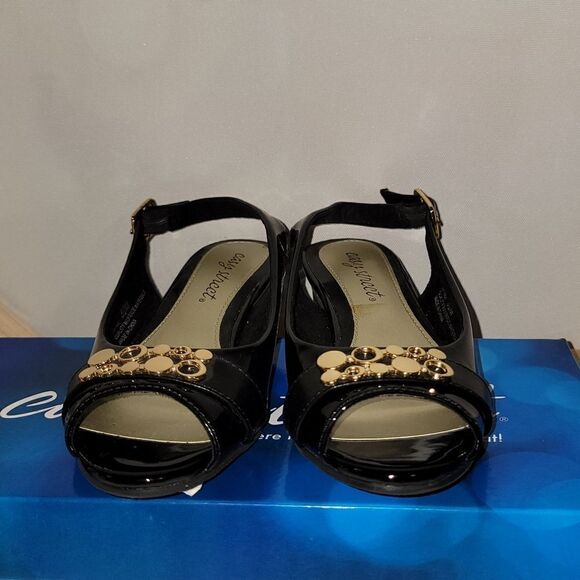 Easy Street Flex Black Patent Imprompt Adjustable Strap Shoes Size 5.5 - Picture 5 of 6